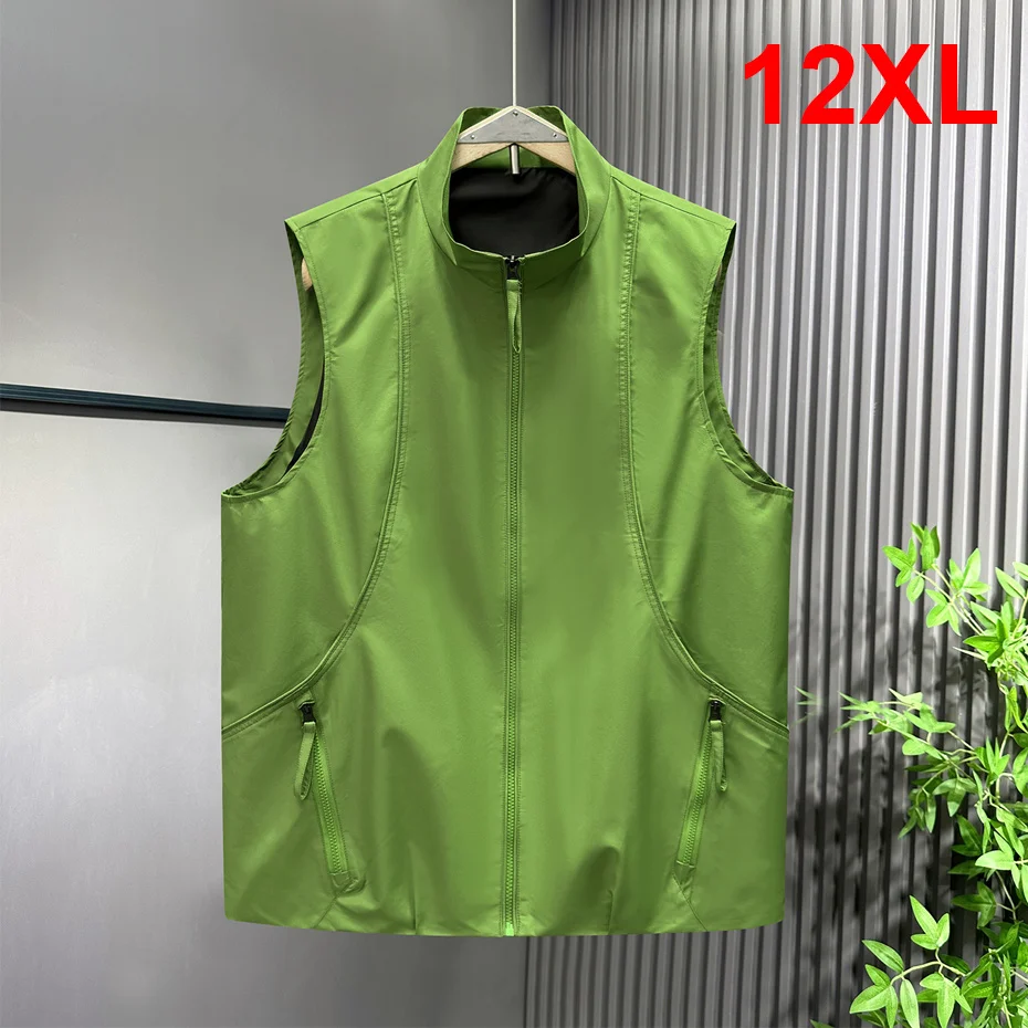 12XL 10XL Plus Size Vest Men Spring Autumn Sleeveless Jacket Black Vests Male Fashion Casual Vests Big Size 10XL