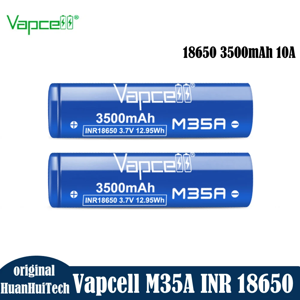 

Original Vapcell M35A INR 18650 3500mah 10A/20A 3.6V Battery Discharge Current Lithium Ion Battery For Electric Scooters