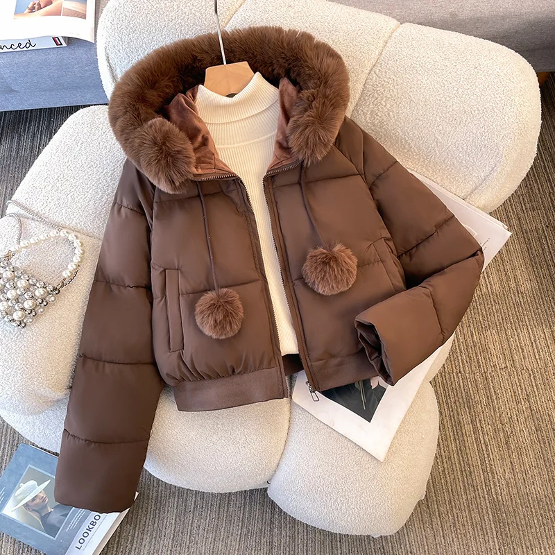 

Winter New Down Clothes for Women's Short Short Men Thickened Cotton-padded Clothes Fashionable Warm Down Cotton-padded Jackets