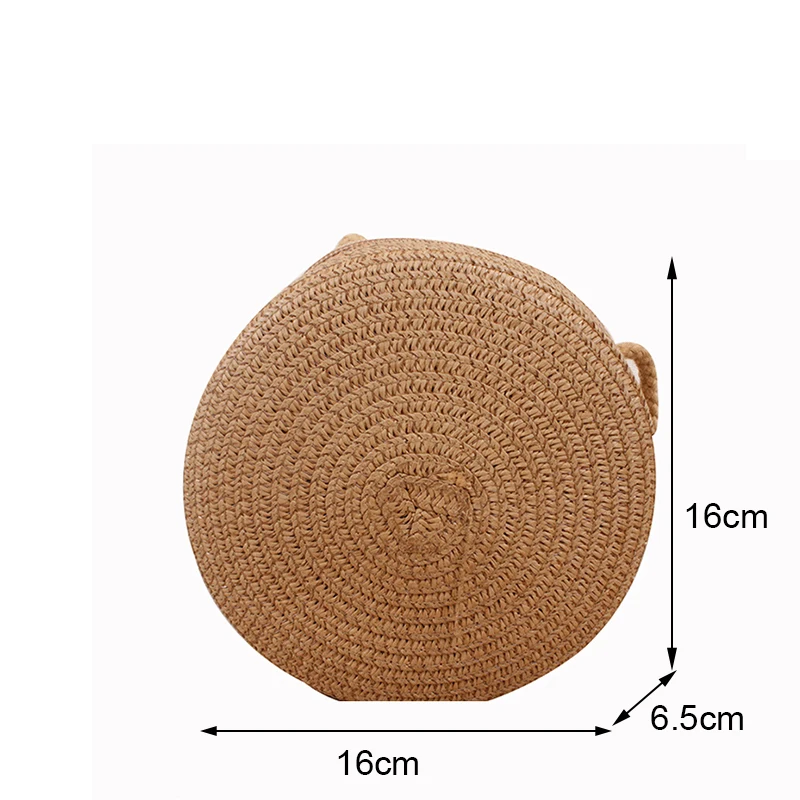 Sommer runde Stroh Umhängetaschen hand gefertigte gewebte Umhängetasche Geldbörse neue trend ige Strand tasche tägliche Messenger Telefon Handtasche – Detail 11