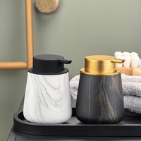 300ml Foaming Soap Dispenser, Mousse Bubble Hand Sanitizer Bottle, Marble-patterned Ceramic Emulsion Bottle for Hair Conditioner