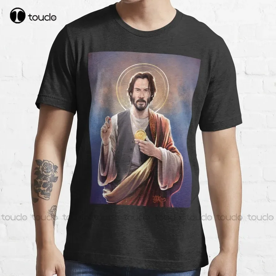 Keanu Reeves - Saint Keanu Of Reeves T-Shirt T Shirt Women Custom Aldult Teen Unisex Digital Printing Tee Shirt Xs-5Xl New