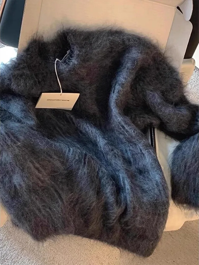 Maglione lavorato a maglia in velluto Mouton caldo da uomo Autunno Inverno Abbigliamento interno Base irt American Lazy Sle Morbida fibra di poliestere