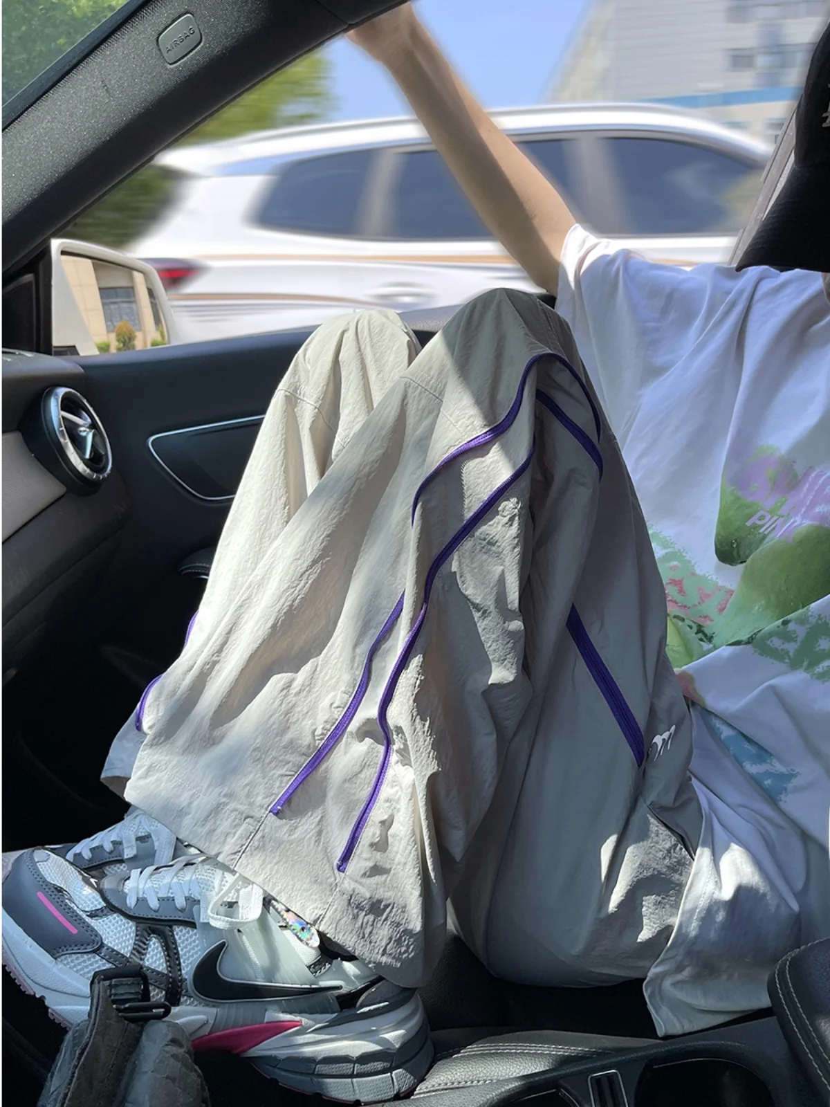 

Dopne Nylon Qui Dry Paratrooper Pants Men Summer Thin Faion Skateboarding Loose Sports Casual Trousers Straight Leg