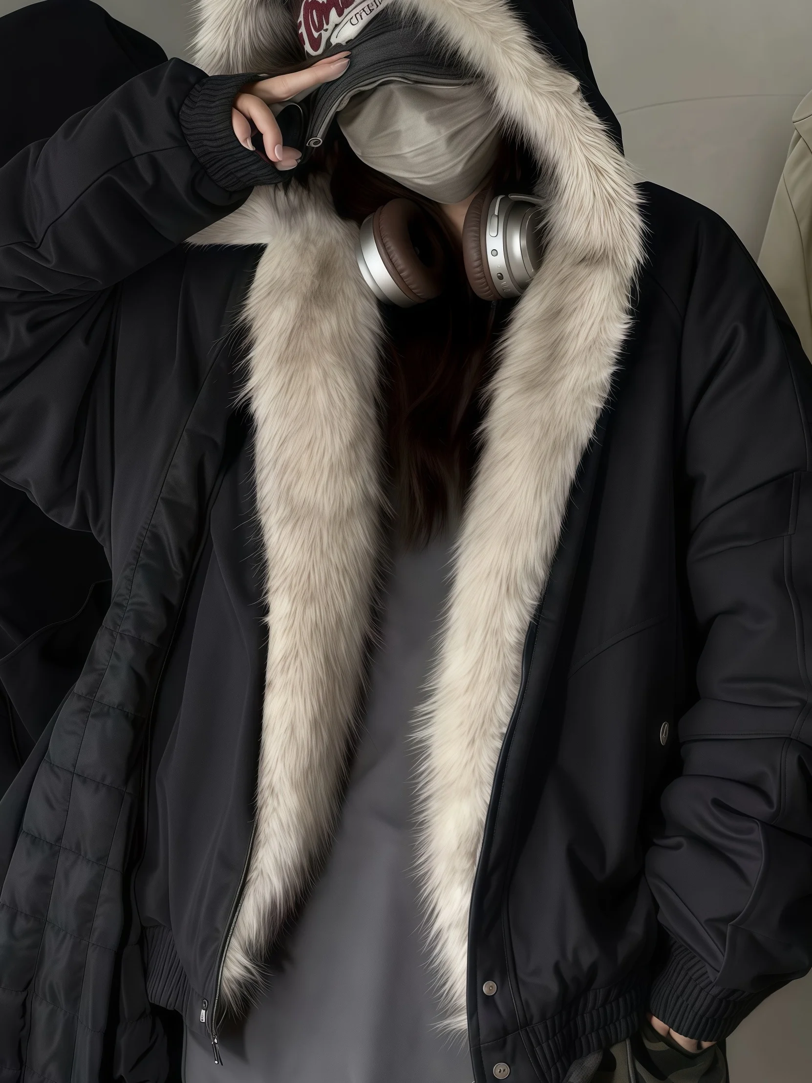 

Теплая зимняя хлопковая куртка-парка больших размеров 2300 American Cleanfit с капюшоном и меховым воротником для пар