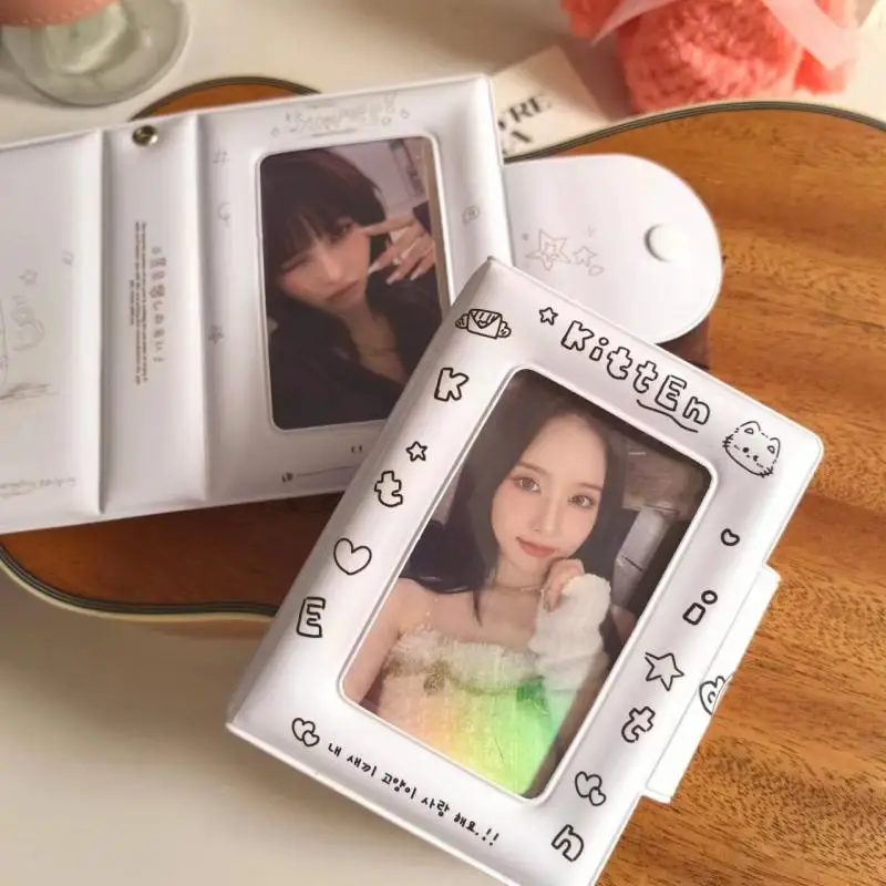 Sweet Cute Organizer Card Album Idol Photo Card Card Holder Photo Album Postcard Collector Card 3 Inch 32 Slot Card Kpop Binder