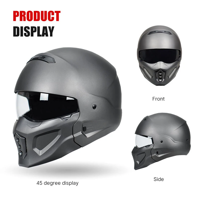 Casco de cara completa de motocicleta ABS con visera solar, hebilla de liberación rápida, aprobado por DOT, cascos de escorpión modulares, hombres y