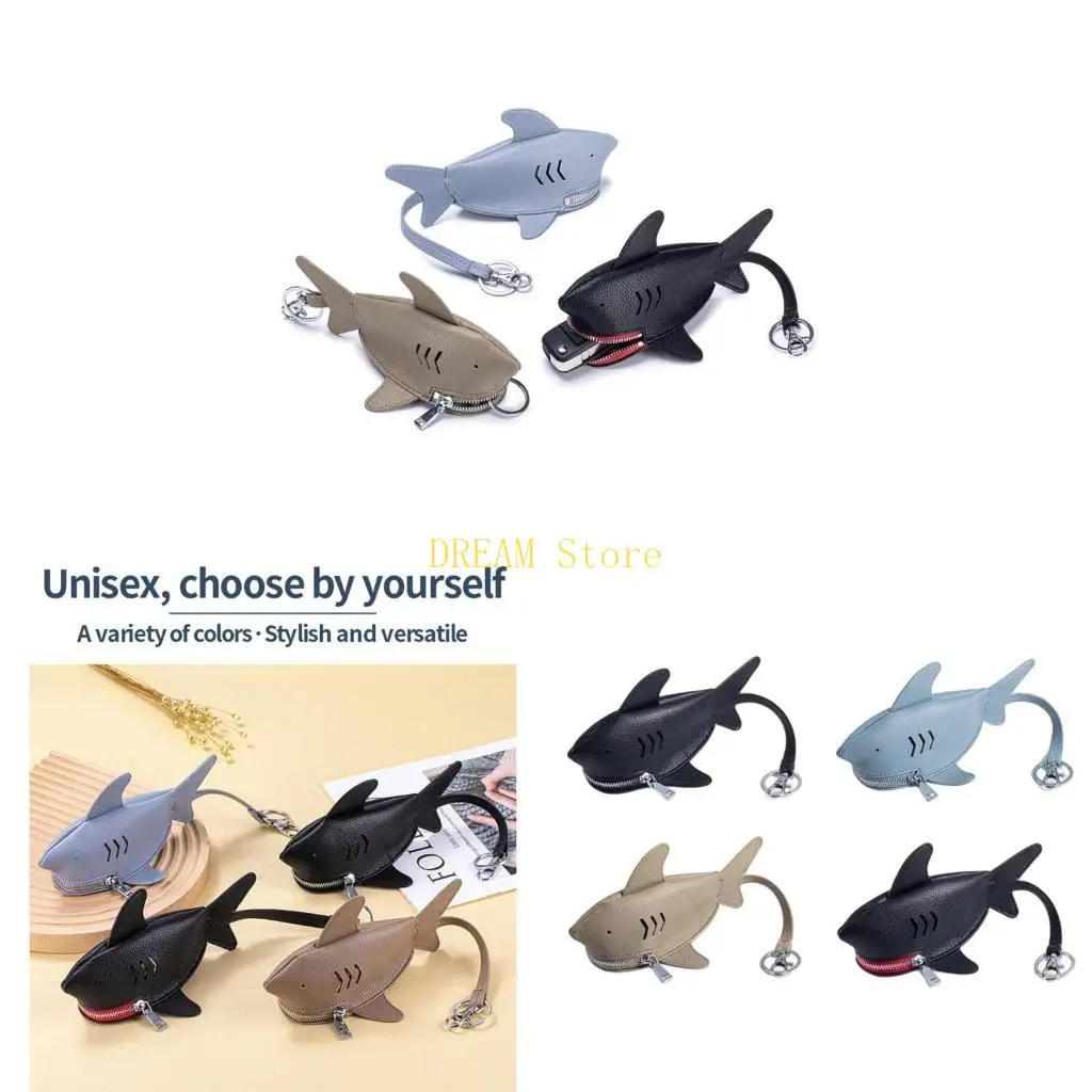 Fashionable Shark Themed Case Soft Cowhides Storage Case With AntiScratch Interior best sale