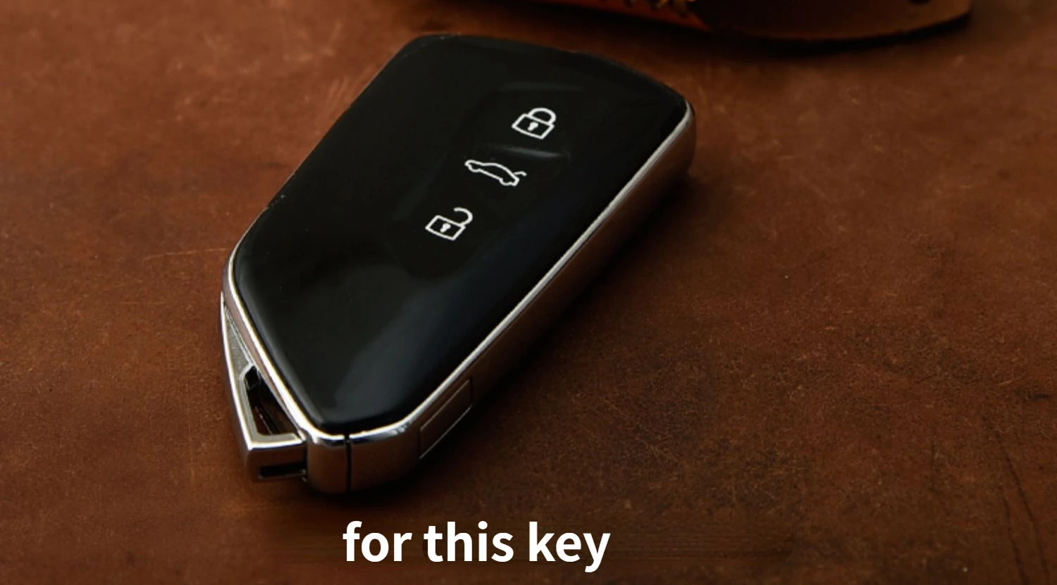 Suitable For Volkswagen 2021-2024 Tavendor Simple Style Handmade Leather Car Remote Key Case Cover