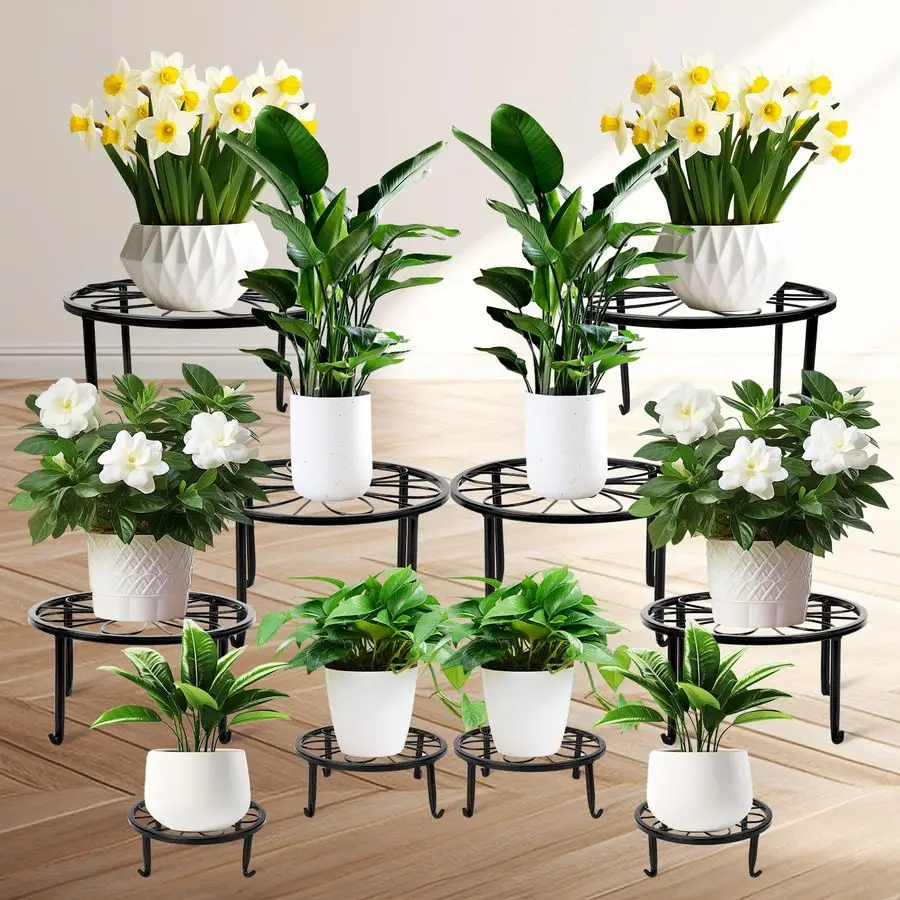 

10Pack Plant Stand, Metal Plant Stands for Outdoor Indoor Plants, Heavy Duty Plant Stands for Multiple Plant, AntiRust Iron Plan