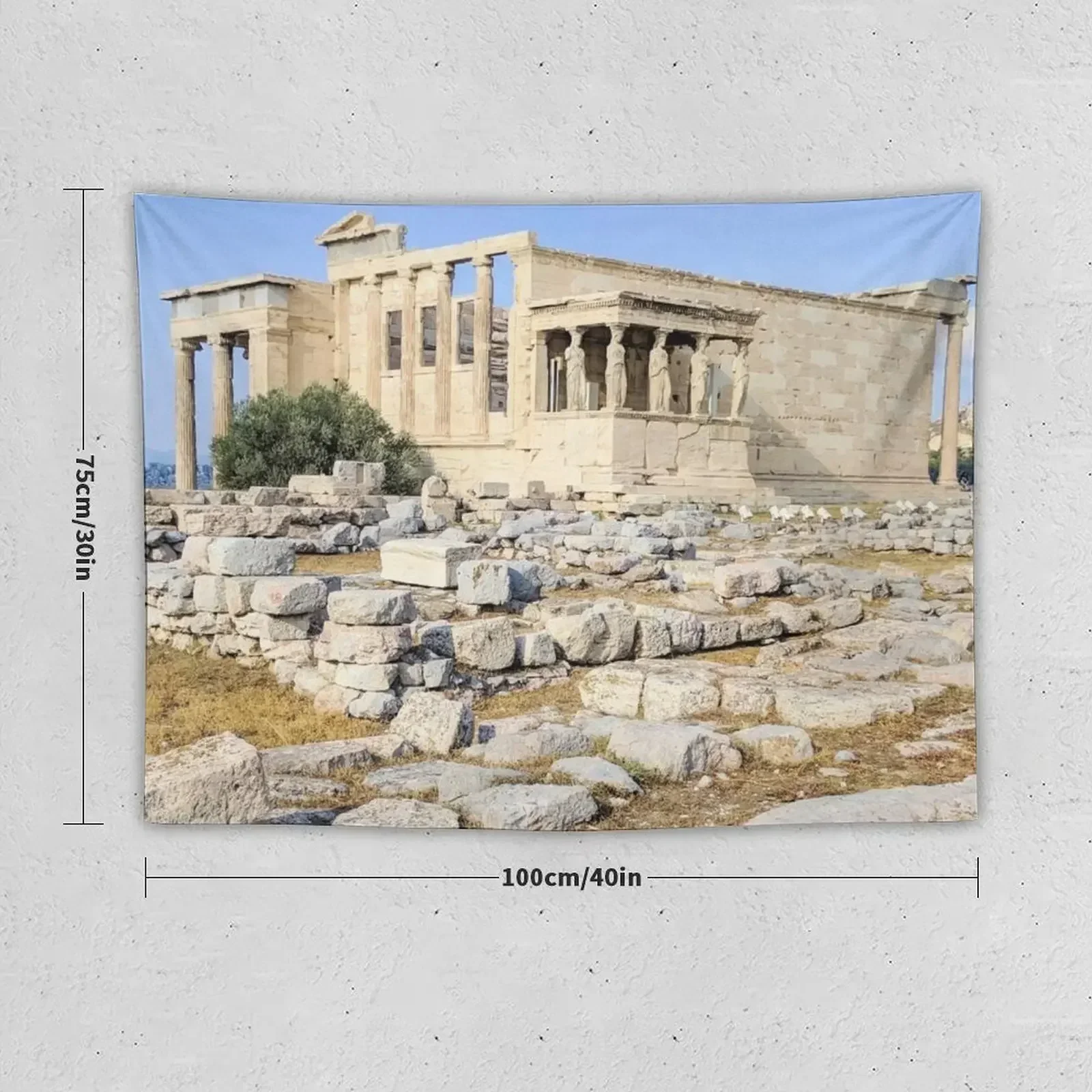 A classic greek view in Athens Tapestry Home Decorating Wall Mural Room Decor For Girls Tapestry