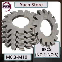 M1 M1.25 M1.5 M2 M3 M4 M0.4 M0.5 M0.6 M0.7 M0.8 Modulus PA20 Degrees NO.1-NO.8 HSS Gear Milling Cutter Gear Cutting Tools