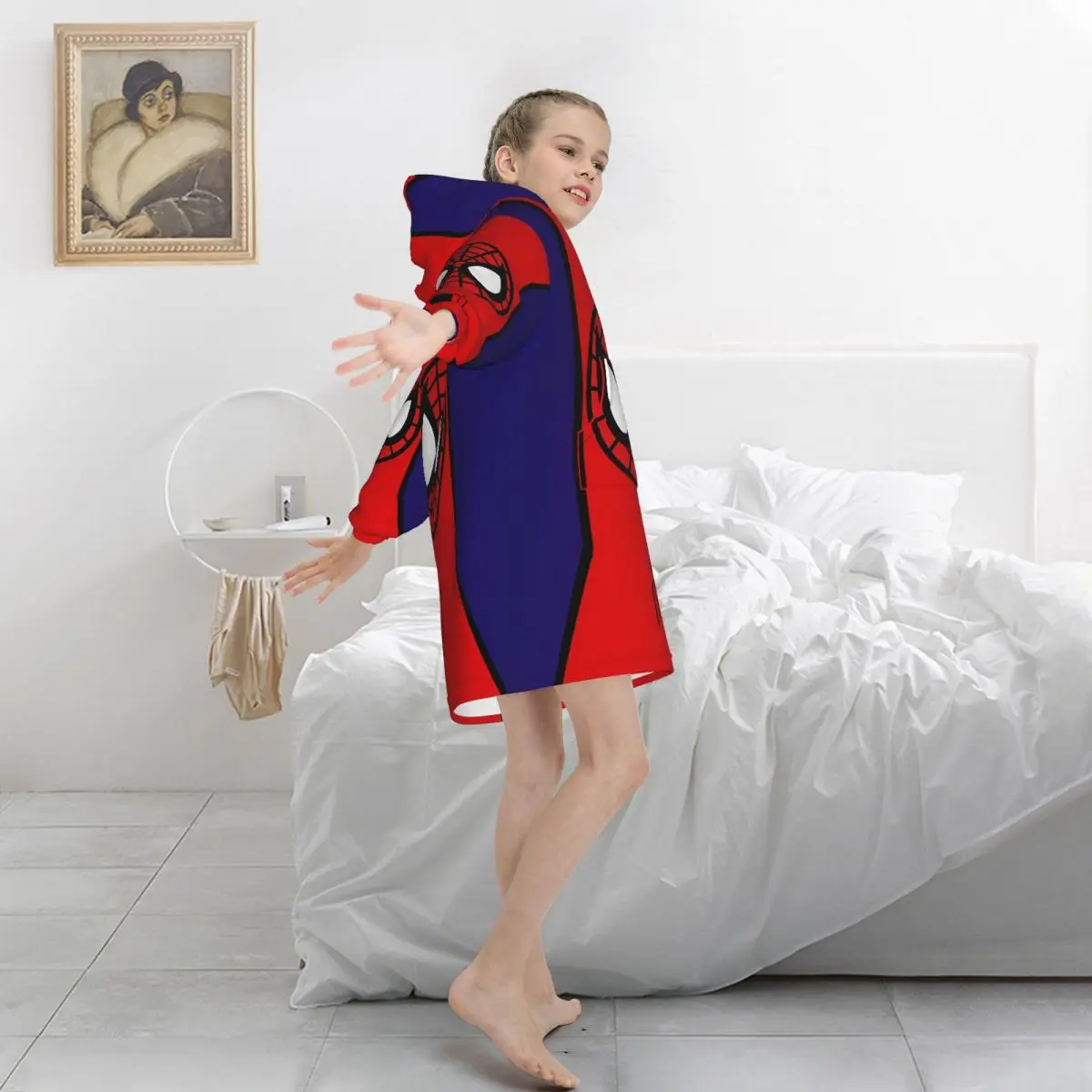 スパイダーマン スパイダーマン ブランケット パーカー 子供用 ウェアラブル ロンパース ブランケット 暖かいパジャマ ポケット付き