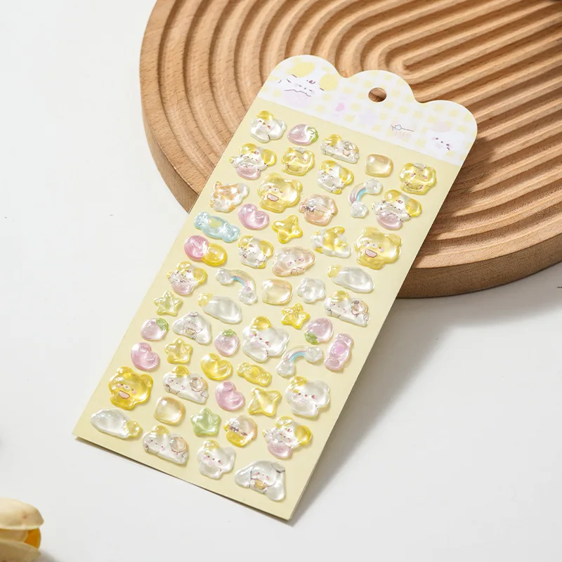 3D Stereo Reward Stickers for Kids, Cartoon Toy Decals, 3D Embossed Crystal Stickers for Phone Case Decoration