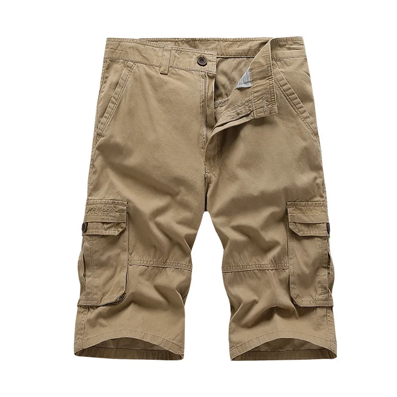 

Молодежные мужские брюки-карго с несколькими карманами, семь дюймов, деловые брюки-карго среднего возраста, семидюймовые брюки, шорты, костюм для папы, брюки