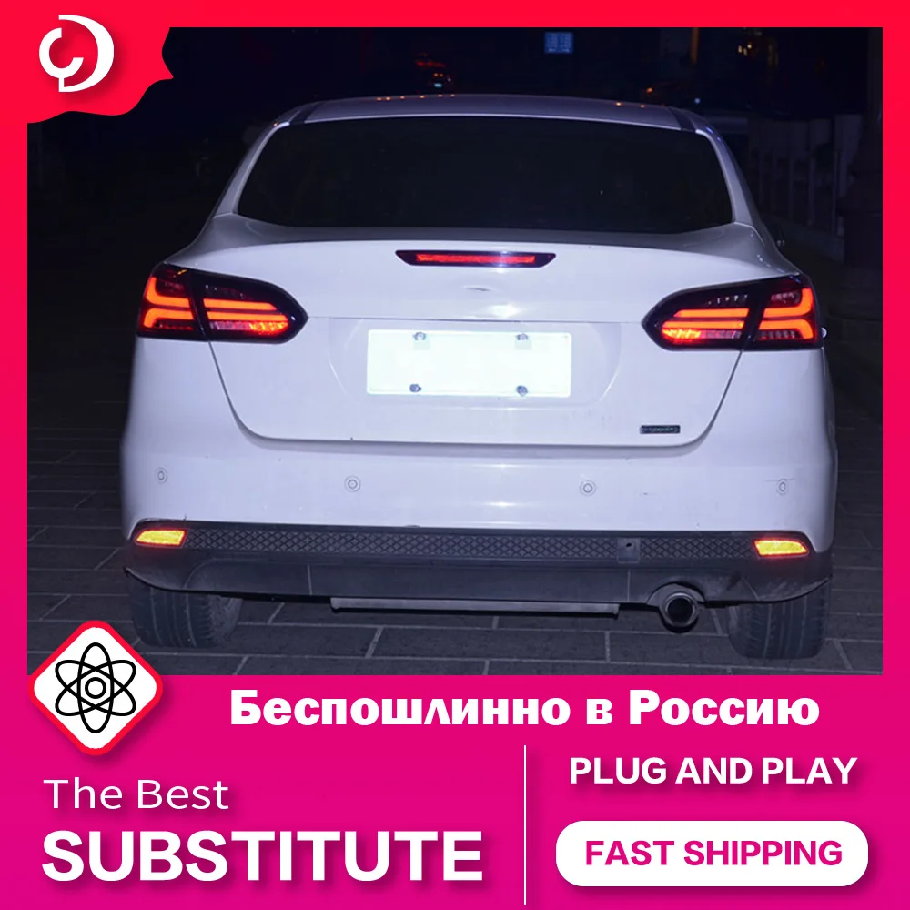 AKD Car Styling Taillights for Ford Focus 3 2015-2018 LED DRL Tail Lamp Dynamic Running Turn Signal Rear Reverse Brake