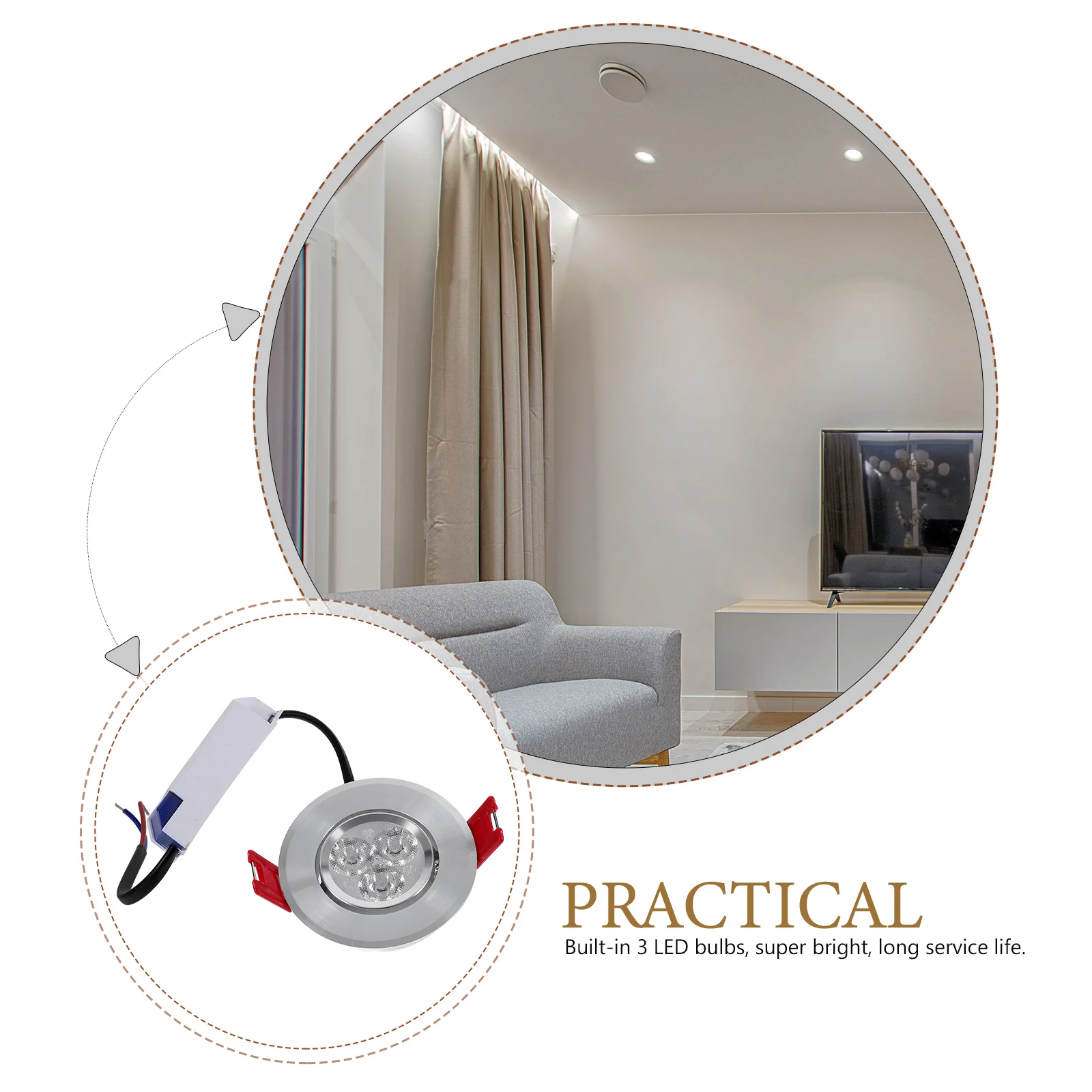 

3W LED Spotlights Ceiling Recessed Lighting Adjustable Angle Home Office Store Cafe Exhibition Hall Night