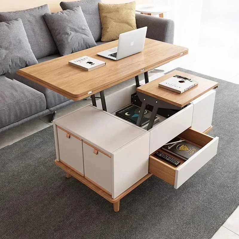Premium Sturdy Nordic Side Coffee Table Storage Minimalist White Mesa Lateral Living Coffe Table Home Furniture