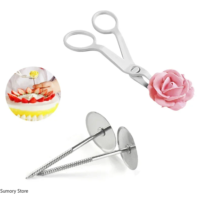 Stainless Steel Cake Piping Nail Tips Cream Stand Chocolate Fondant Decoration Flowers Transfer Tray Kitchen Baking Pastry Tools