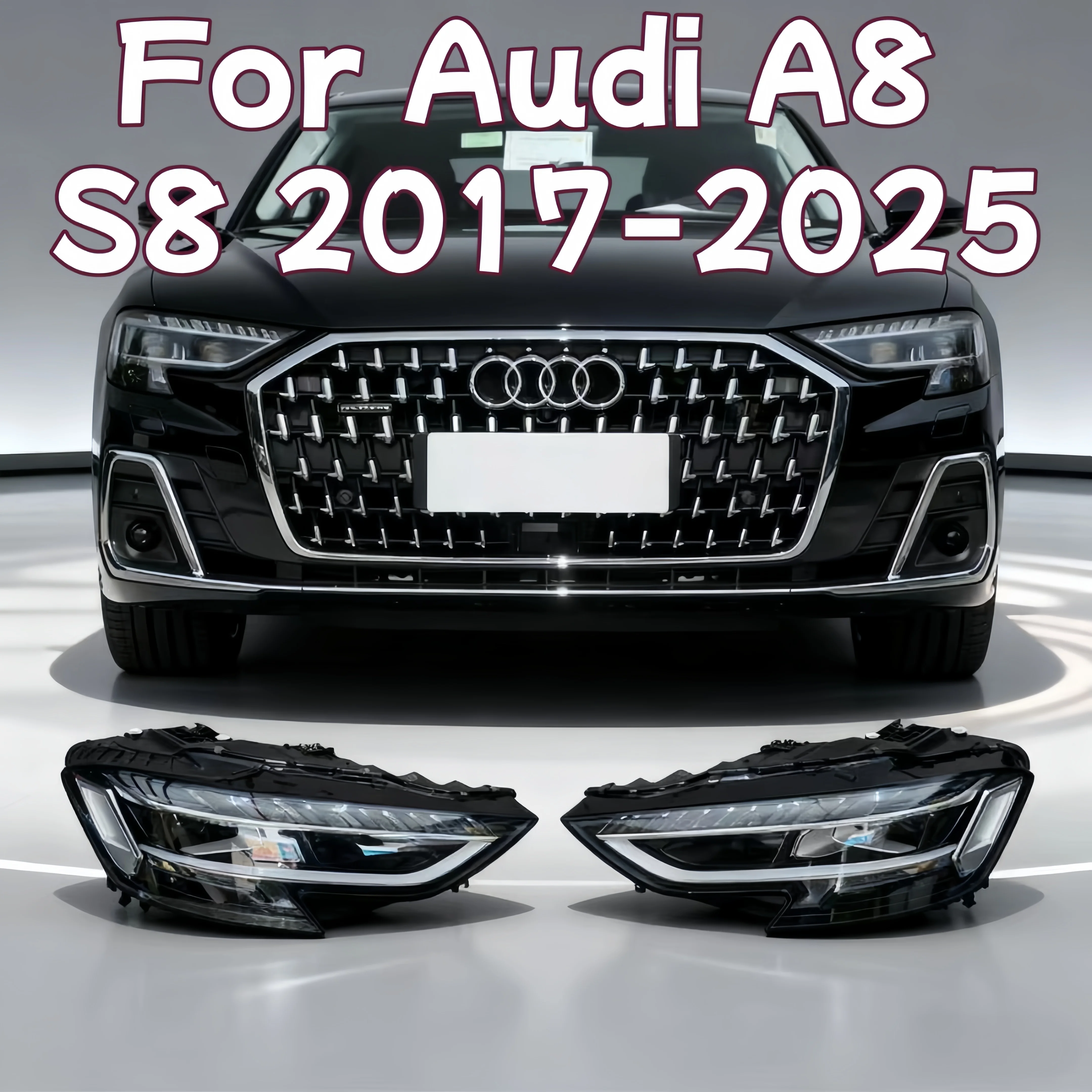 

Suitable for Audi 2017-2025 A8 S8 upgraded high-end original LED water turn matrix headlight assembly plug and play