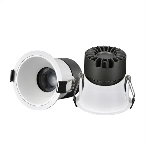 매립형 LED COB 스포트라이트 12W 조광 가능 110V 220V 눈부심 방지 통 7W 9W 40 ° 2700K 3000K 4000K 5000K 원형 천장 조명