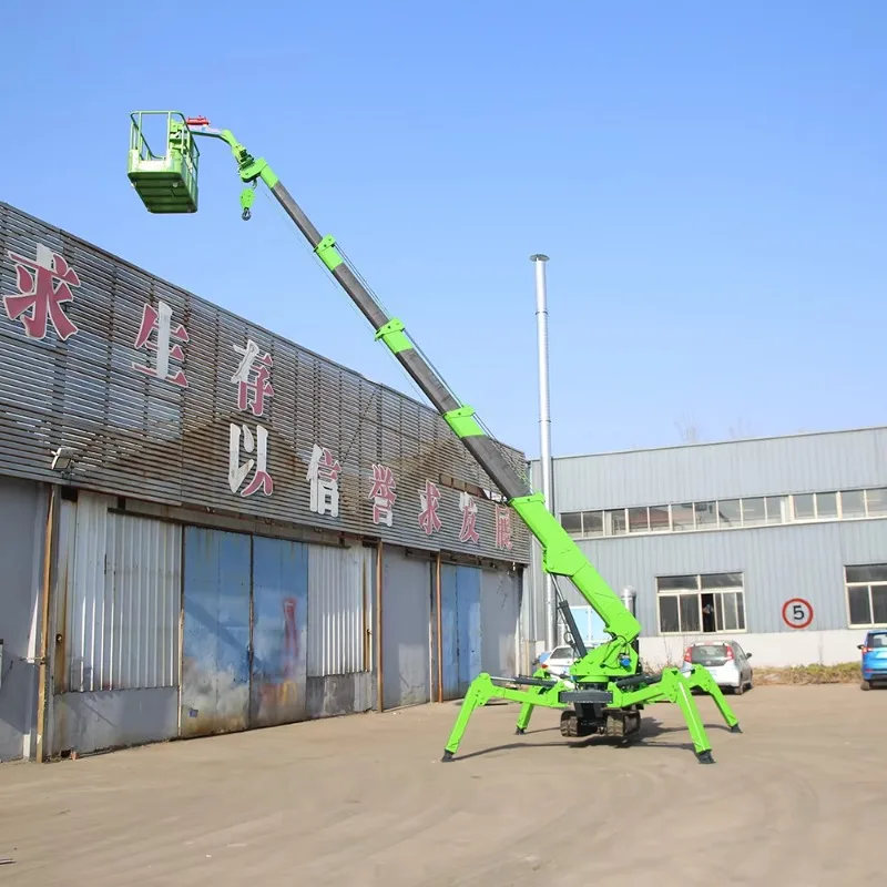 2Ton Portable Spider Crane 8.5m Lifting Height Hydraulic Telescopic Boom Crawler Type For Garden And Landscape Construction Work