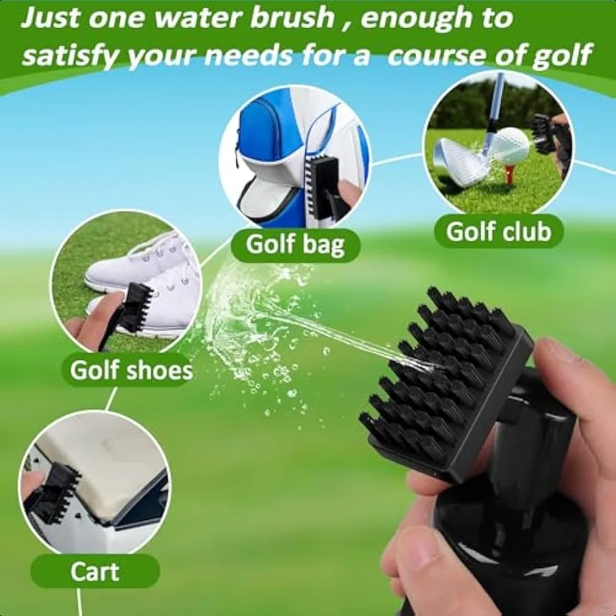 Golf Towel and Brush Set Premium Golf Towel 16x16 inch and Splash Golf Club Cleaner Brush Set Retractable Clip Golf Cleaner Bru