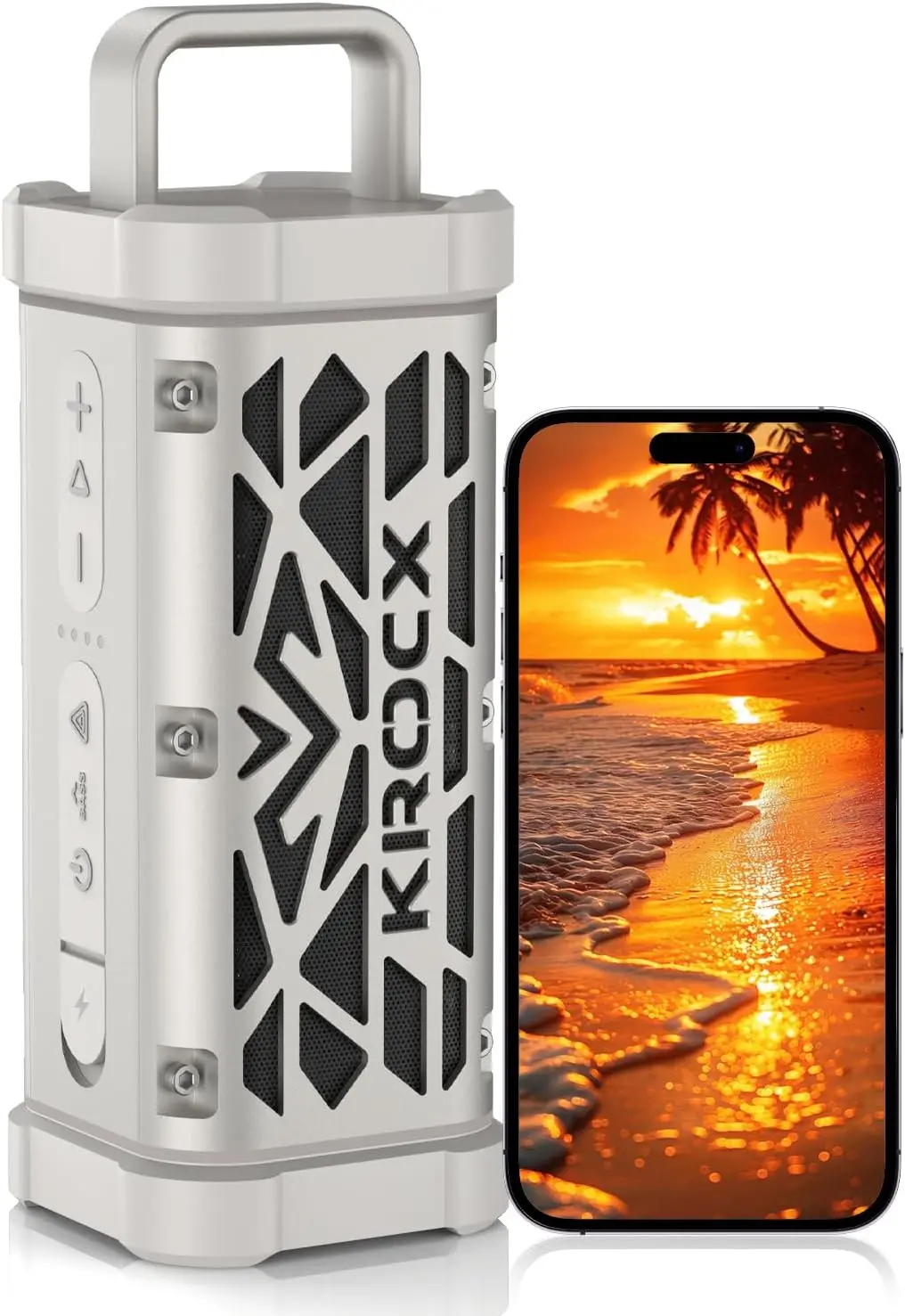 

TRAVOR All-Aluminum Magnetic Outdoor Speaker, Rugged Metal Body Portable Wireless Speaker, 45W, Deep Bass, IP68 Waterproof, BT T