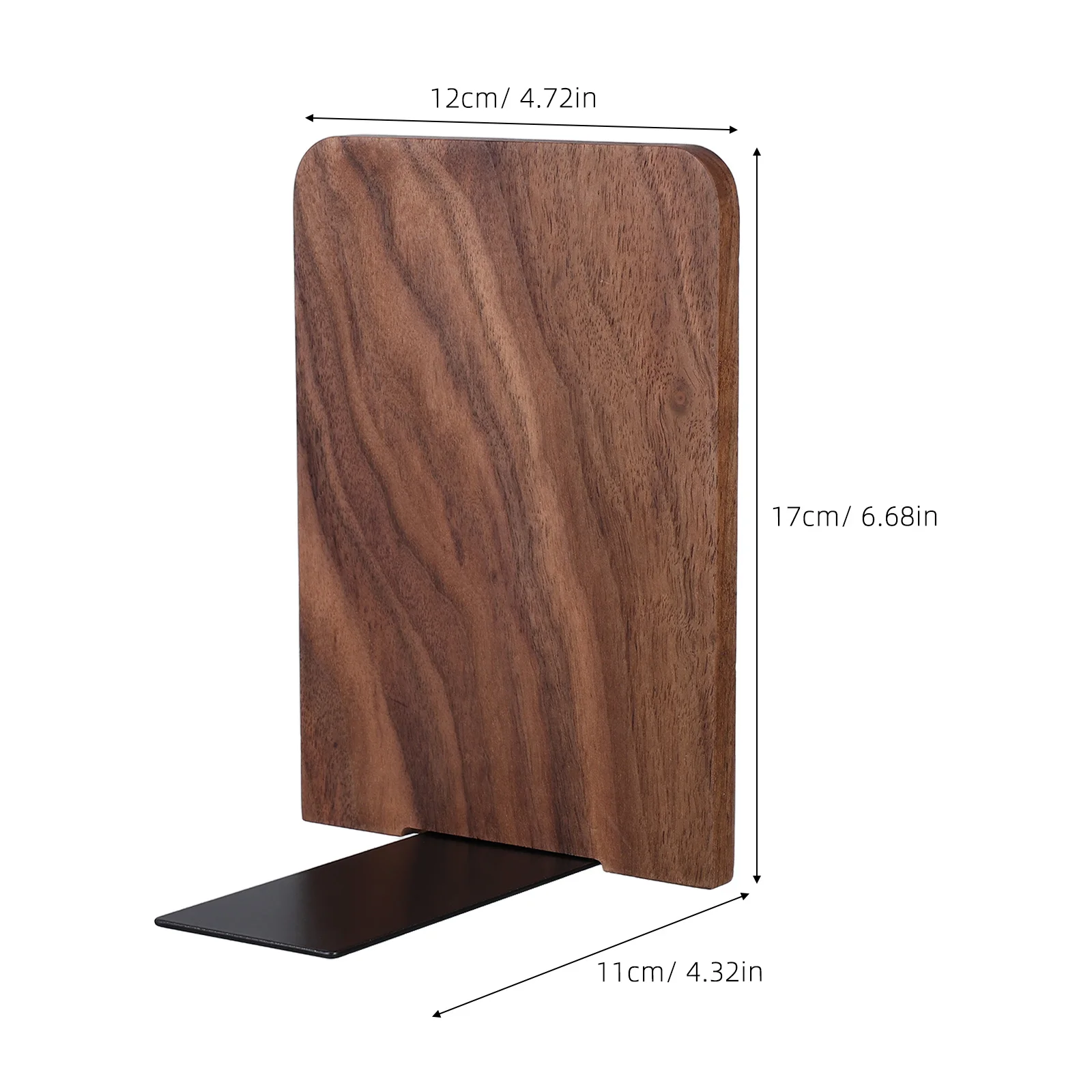 منظم كتب عمودي بقاعدة معدنية شديدة التحمل من خشب الزان لمكتب المكتب والفصول الدراسية وحامل كتب على الطراز الحديث