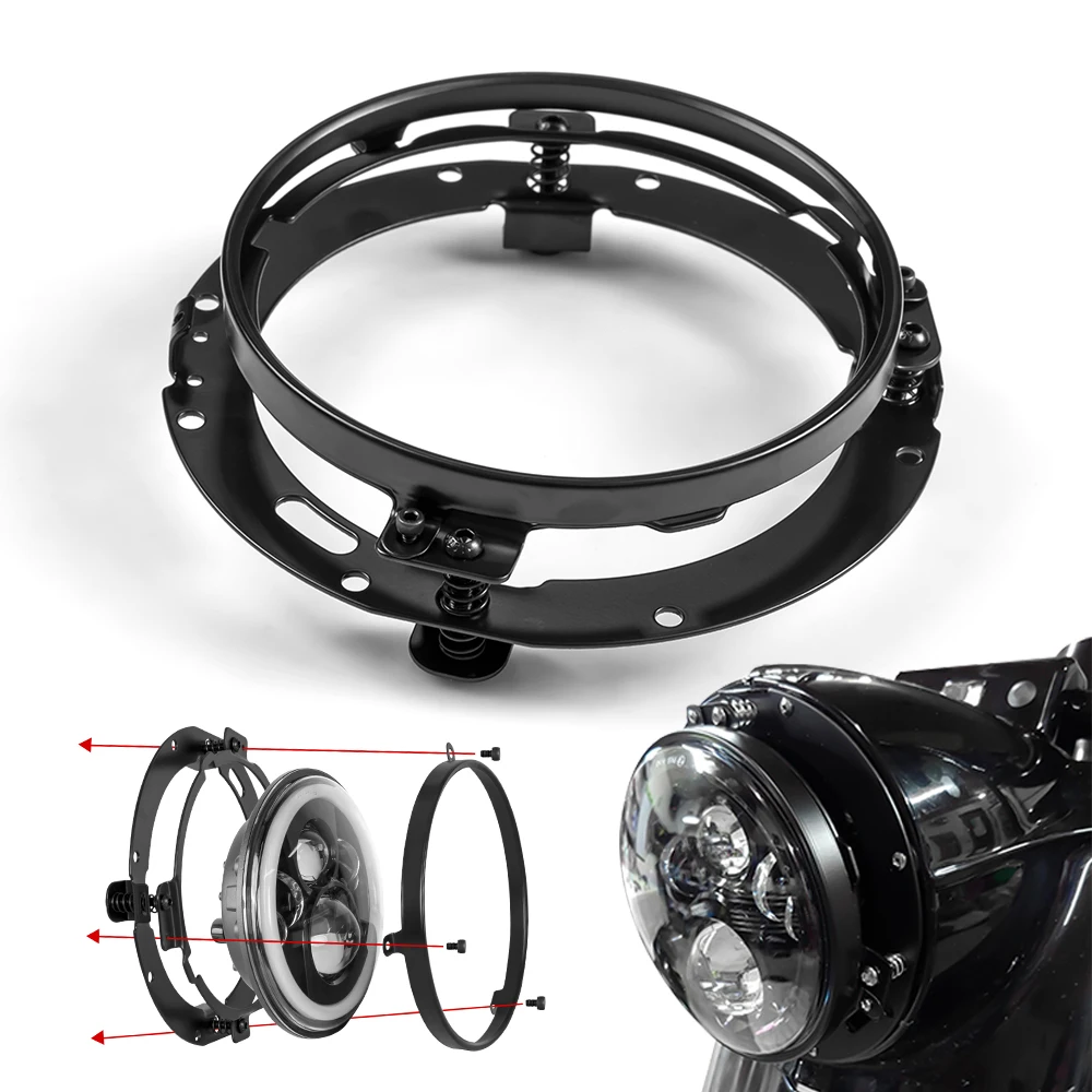 7 Inch Round LED Headlight Mounting Bracket Ring For Car Wrangler JK Suzuki Samurai for Harley Motorcycle 7