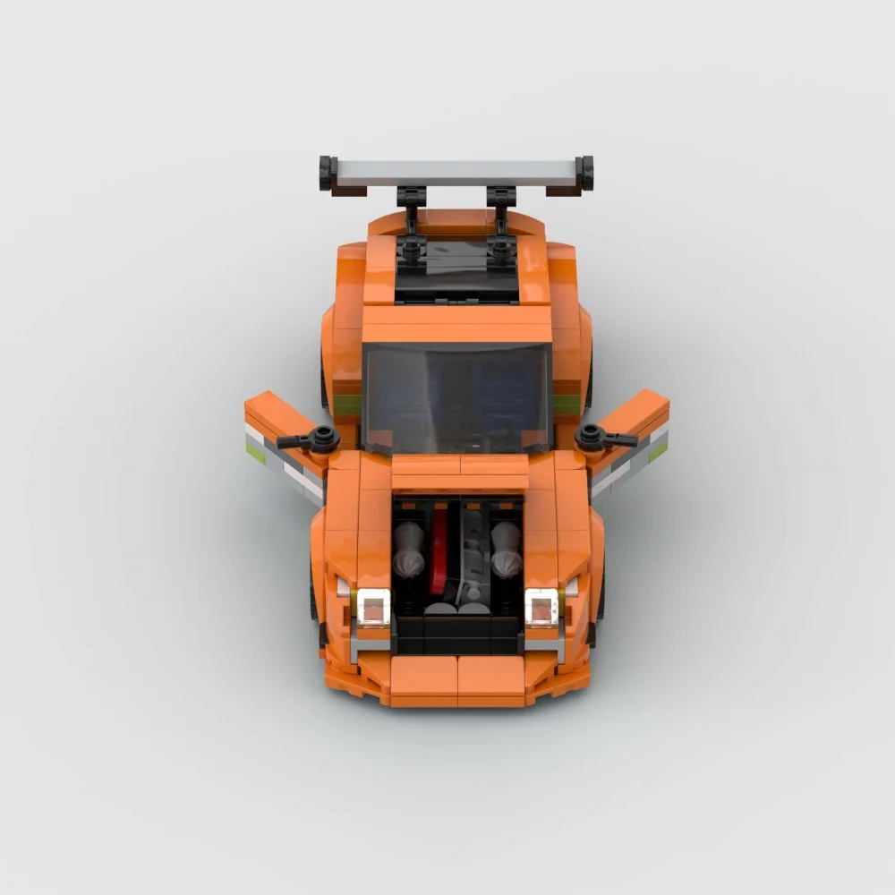 358 Uds. Bloques de construcción MOC para coche Toyota MK4 358 Uds. Bloques de construcción MOC para coche deportivo naranja Toyota MK4