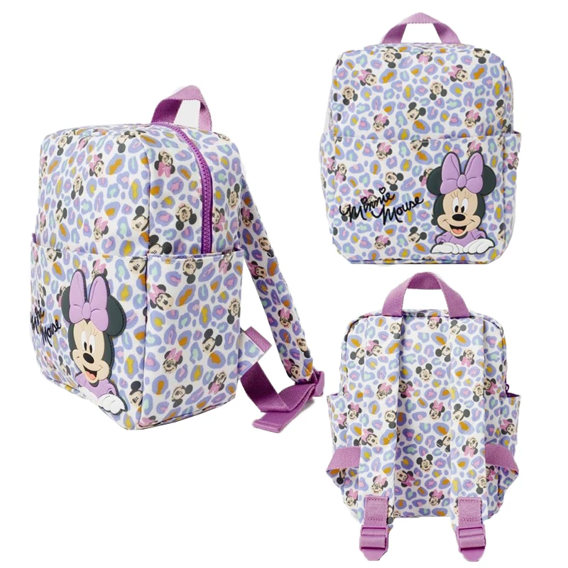 Disney Minnie Mouse Backpack Children\'s Backpack Multifunctional Cartoon Kindergarten School Bag Accessory Bags Cartoon Printed