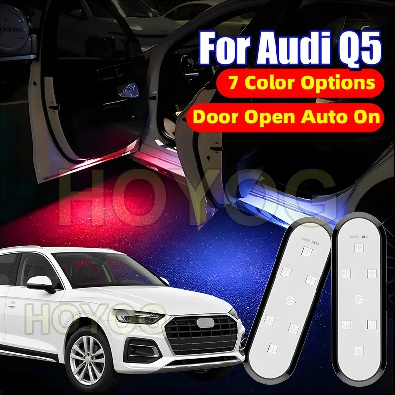 Fit for Audi Q5 2017-2026 Wireless Car Door Courtesy Light with a Magnetic Sensor and a USB Rechargeable Battery