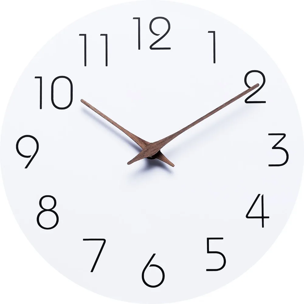 

Modern 10 Inch Wall Clock Non Ticking Hanging Digital Clock Round Minimalist Style Scale Clock Home Decor