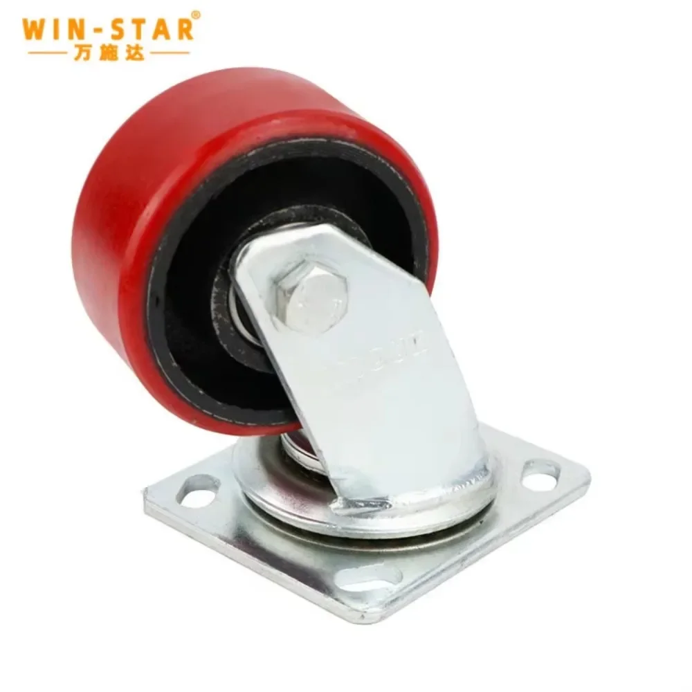 WINSTAR Red 4/5/6/8 inch polyester Industrial Casters wheel 300kg casters for sale