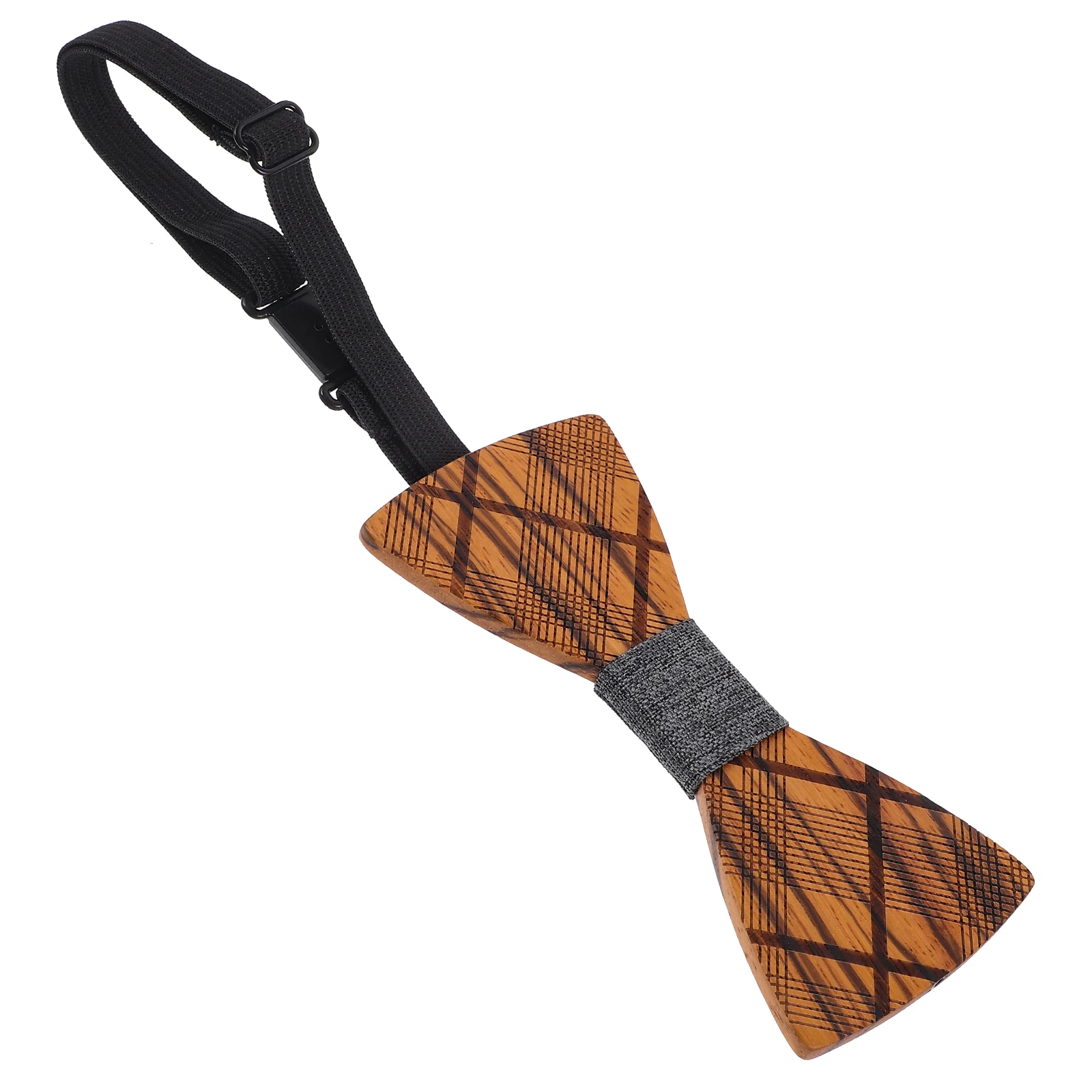 

Wooden Bow Tie Adjustable Groom Wedding Party Gray Striped Ties Men Formal Wear Tie Collar Mens Accessories