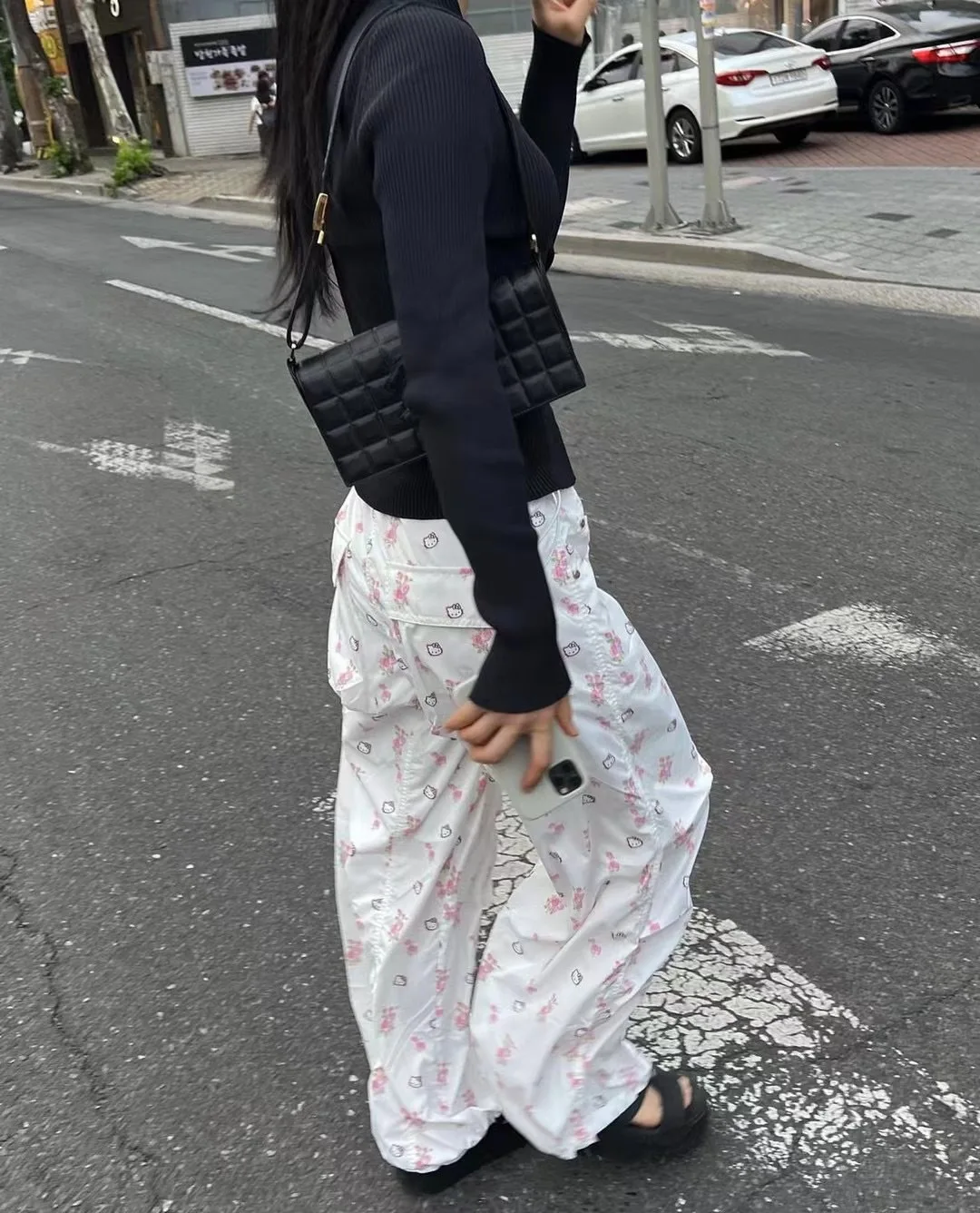 OPEN YY work pants 2025 fashion new floral work casual pants loose landing paratrooper