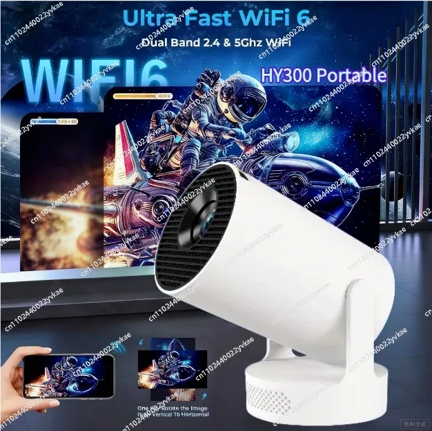 

HY300 Ultra Portable 4K Projector Android11 300ANSI Electronic Focus BT54 Speaker Outdoor Camping Movie
