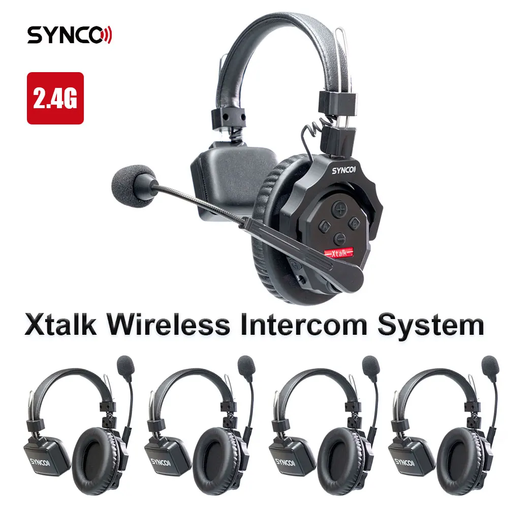 

SYNCO Xtalk 2.4G Wireless Intercom System X1 X2 X5 MasterFree Noise reduction Intercom Headset for Filmmaking Live Broadcast