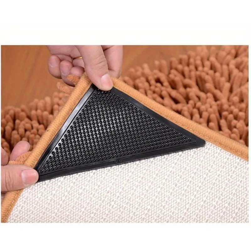 4/8pcs Non-Slip Rug Grippers For Hardwood Floors And Tiles - Reusable And Washable