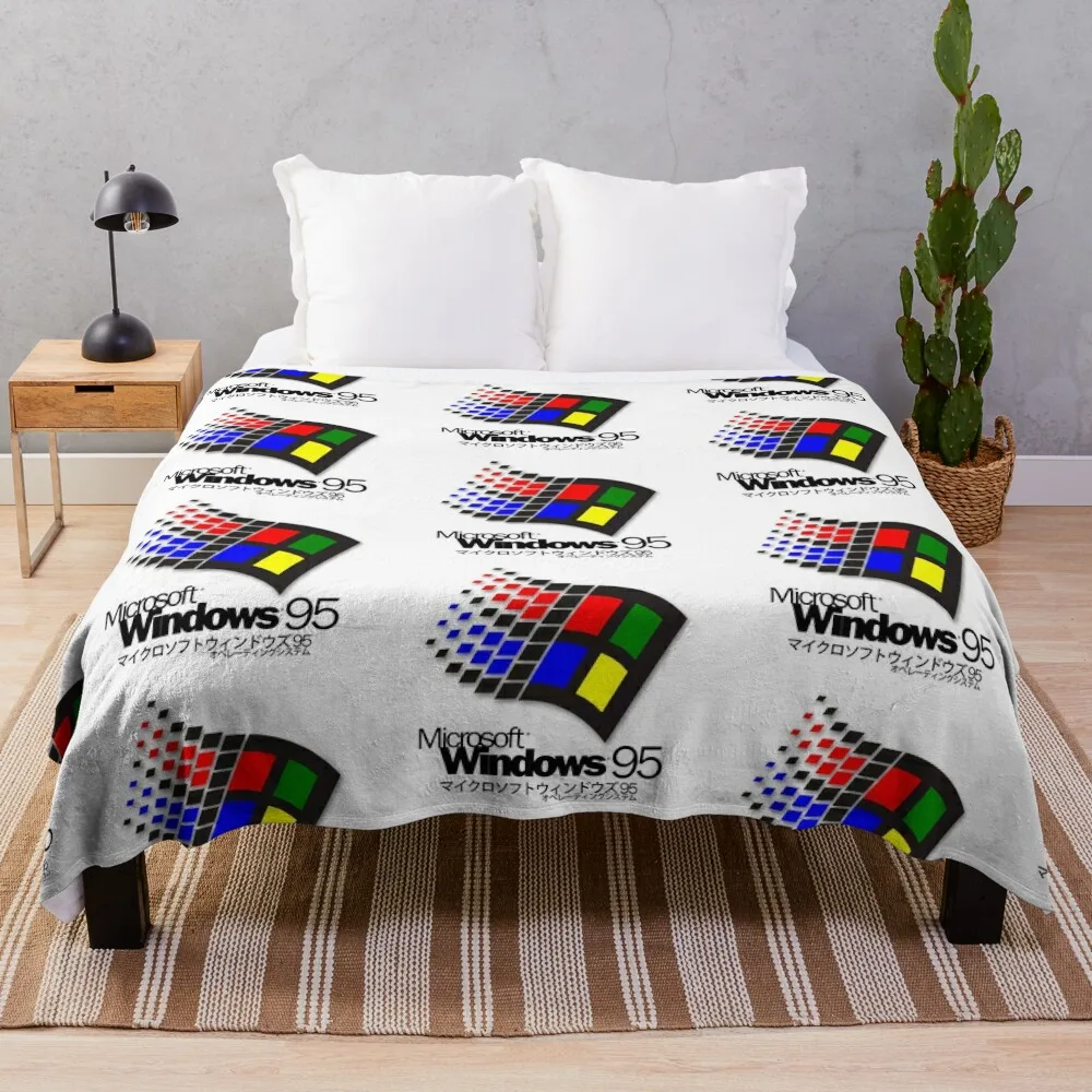 

WINDOWS 95 (white/no clouds) Throw Blanket Hair Camping Loose Blankets