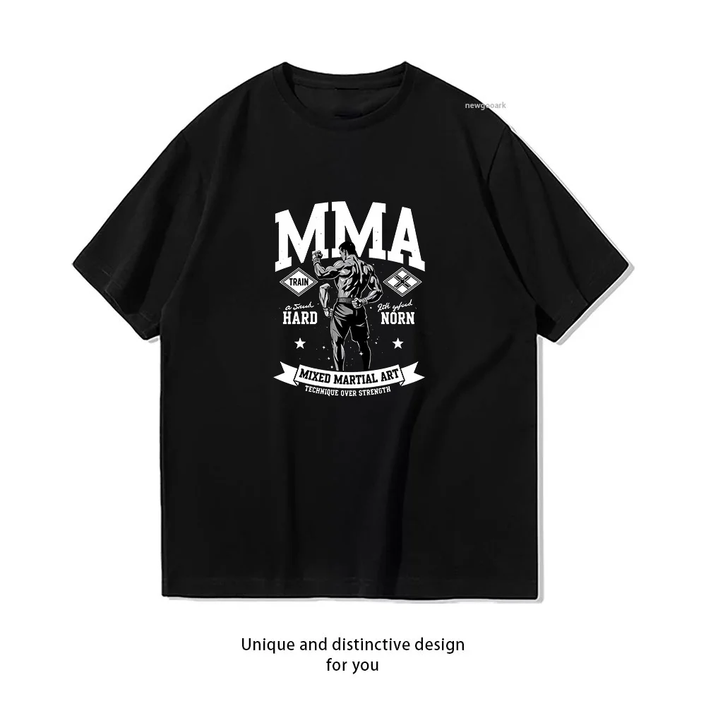 MMA Mixed Martial Art Technique Over Strength  Casual Cotton Short Sleeve Tee for Men Women