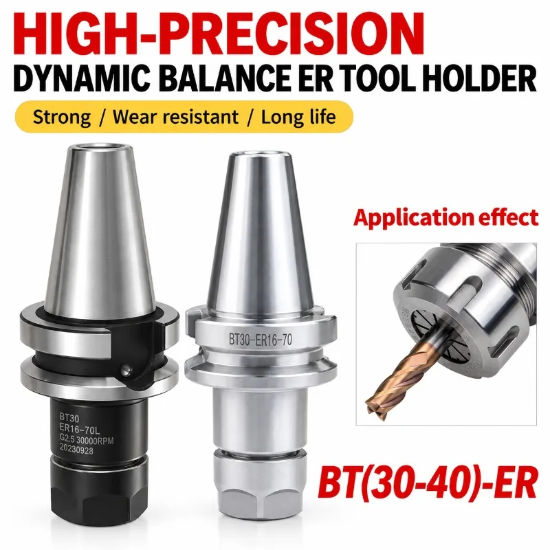 BT40-ER16-70/BT40-ER20-70/BT30-ER20-70 Dynamically Balanced ER Collet Chuck Tool Holder for CNC Milling Machine Tools
