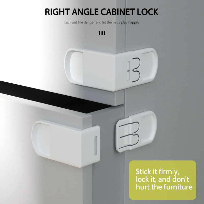 10PCS Drawer Lock For Children Safety Lock Baby Door Safety Buckle Prevent Open Drawer Cabinets Anti Pinch Hand Protect