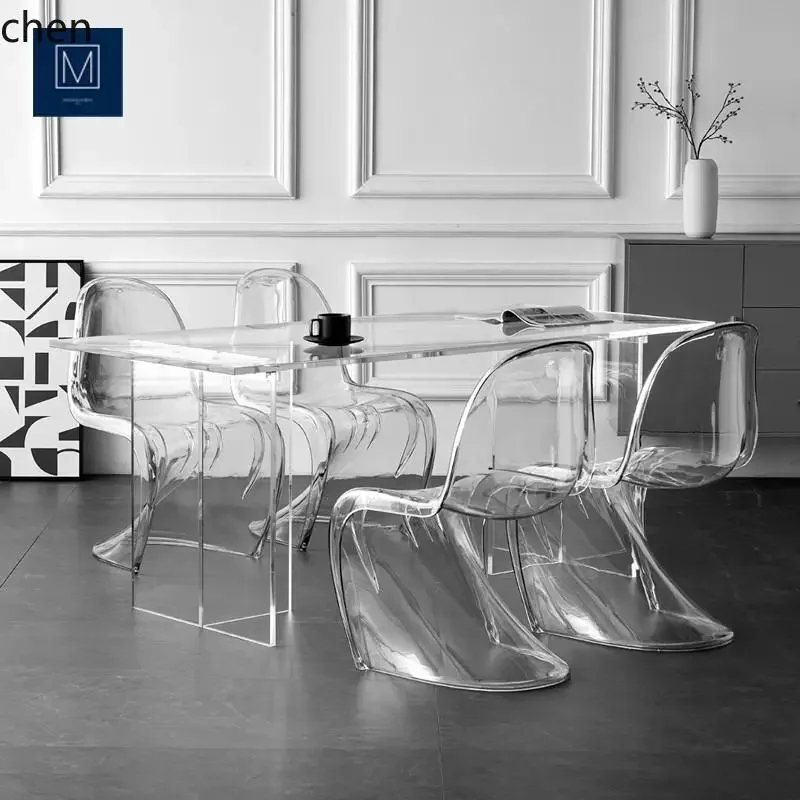 C6.15 acrylic transparent desk living room dining table modern writing study computer desk