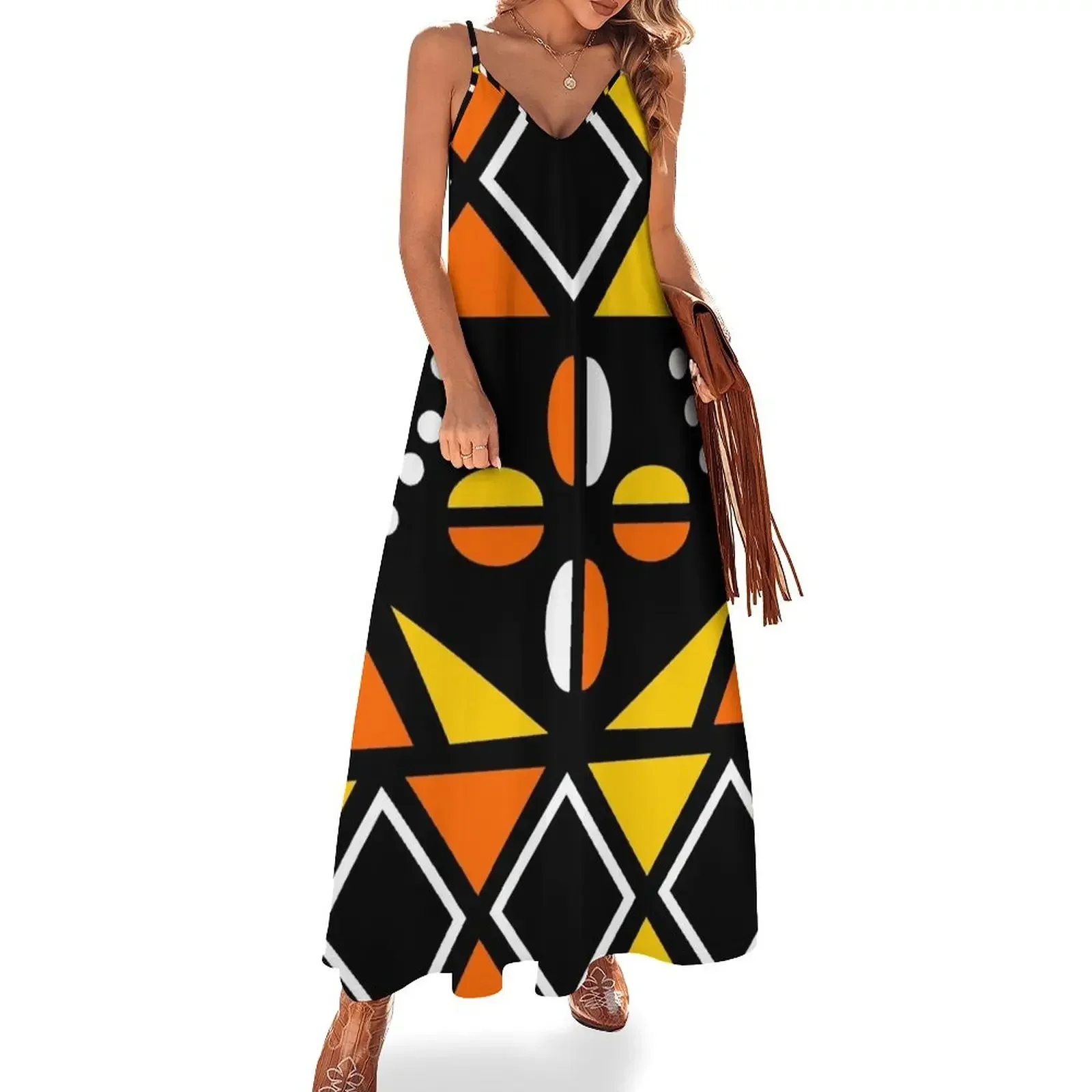 

African Geometric Fabric Design Sleeveless Dress Casual dresses luxury women's party dress evening prom Dress