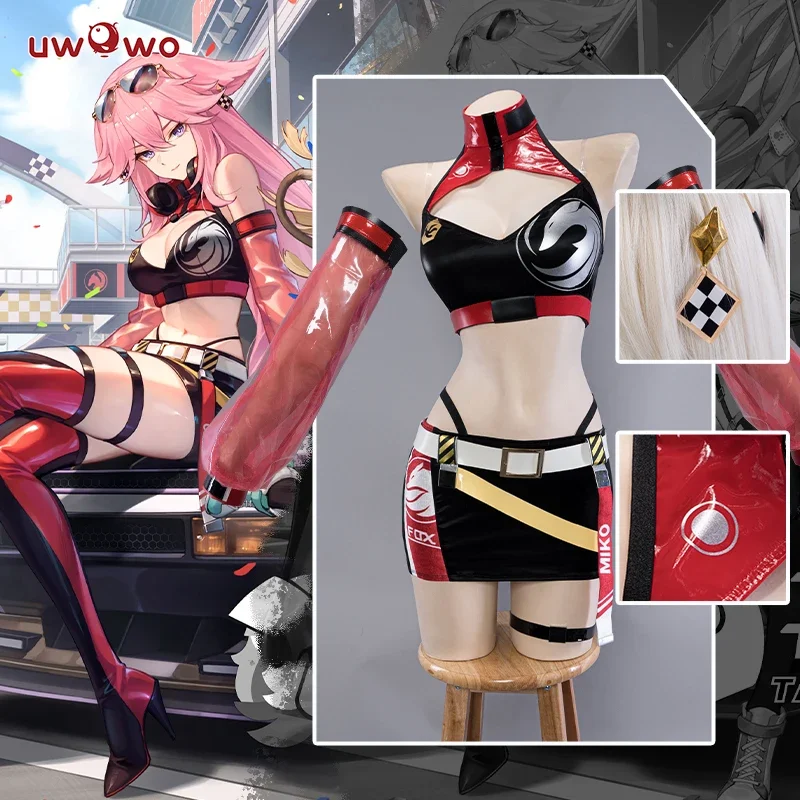 PRE-SALE Genshin Impact Exclusive Fanart Racing Yae Miko Casual Outfit Cosplay Costume Inazuma Yae Miko Halloween Costumes