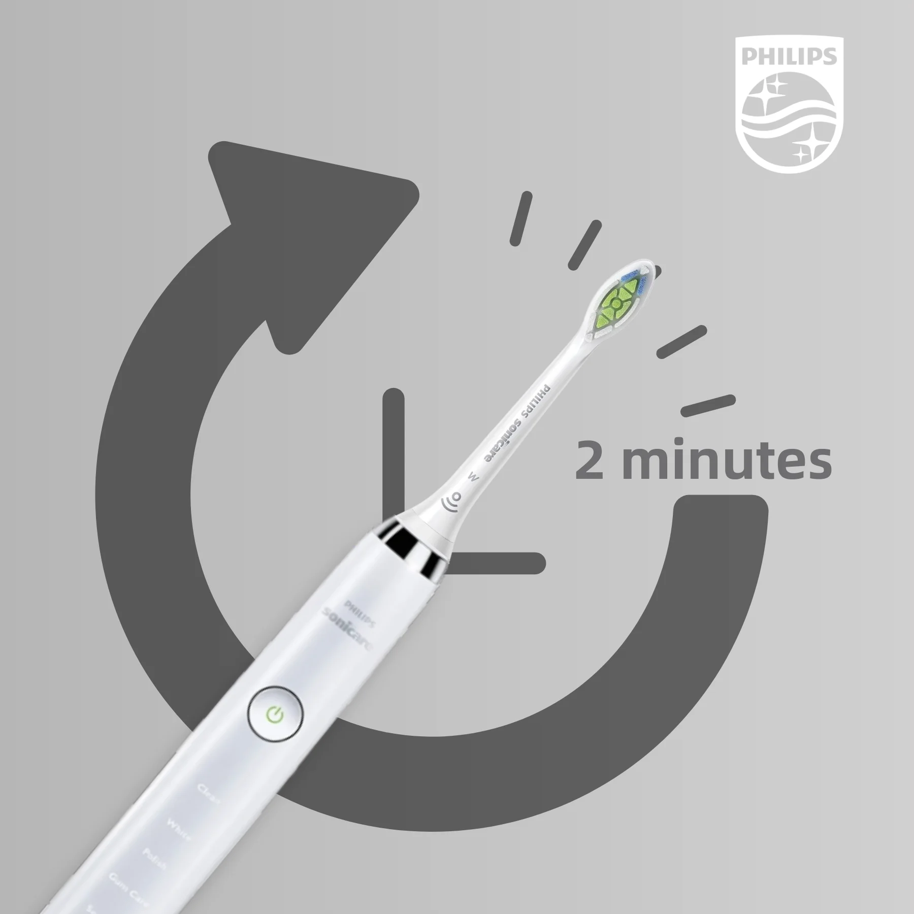 Philips Sonicare DiamondClean Electric Toothbrush Single Handle HX9352, with 2 Philips Brush Heads W3 and charger