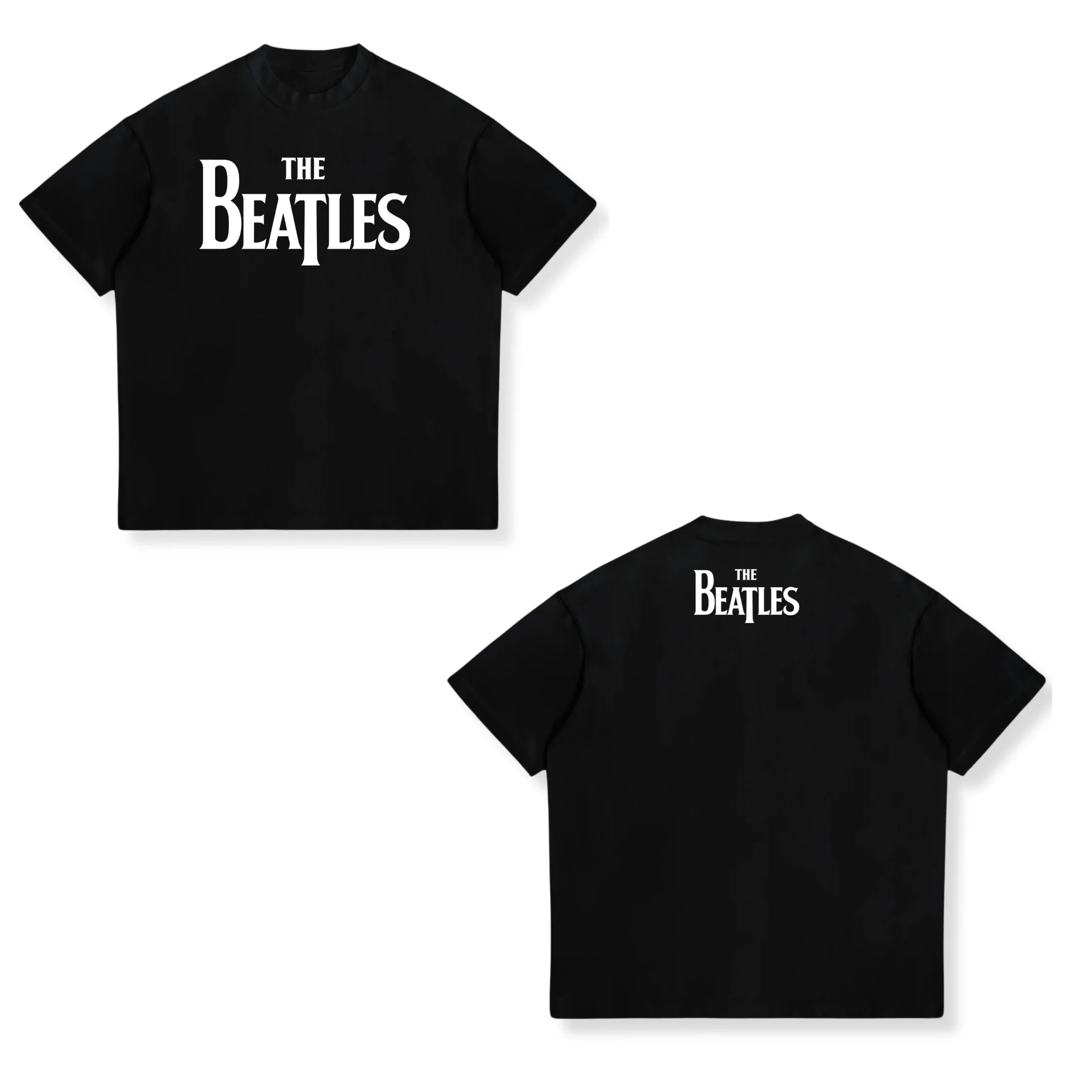 Unisex The Beatles Retro T-shirt Double sided Printed Pattern Short Sleeve Rock Band Polyester Fiber Casual T-shirt