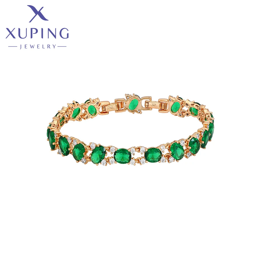 

Xuping Jewelry Fashion Stone Charm New Gold Color Hand Bracelet for Women Party Birthday Gift X000457985